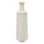Distressed White Metal Vase, 21"