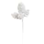 White Glittered Pinecone Pick, 8.5"