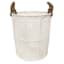 White Round Paper String Storage Basket, Medium