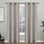 Crossweave Dove Grey Light Filtering Grommet Curtain Panel, 96"