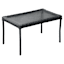 Tempered Glass Top Outdoor Wicker Coffee Table, Black