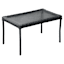 Tempered Glass Top Patio Wicker Coffee Table, Black