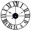 Black Metal Round Wall Clock, 16"