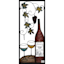Metal Wine Bottle with Two Glasses Wall Decor, 13x32