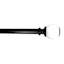 Turner 1/2" Black Finish Clear Ball Adjustable Curtain Rod, 36-72"