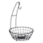 Grid Pattern Iron Wire Fruit Basket with Banana Hanger