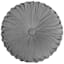 Holan Grey Pleated Velvet Round Pillow With Button 16in.
