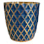 4in. Glass Blue Diamond Candleholder