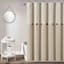 Tan Faux Linen Pleated Button Shower Curtain, 72"