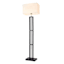 Black Stacked Rectangle Metal Floor Lamp with Rice Paper Shade, 58"