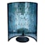 Metal Wall Sconce with Blue Tiled Mosaic Glass, 10"