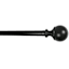 Alex 1/2" Black Finish Ball Adjustable Curtain Rod, 18-36"