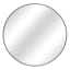 Black Metal Round Wall Mirror, 42"