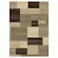(B446) Romance Tan & Brown Geometric Area Rug, 5x7