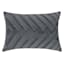 Grey Herringbone Pleat Oblong Throw Pillow, 14x20