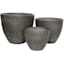 Dark Grey Concrete Egg Shape Outdoor Planter with Natural Smooth Finish, Medium