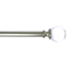 Turner 1/2" Silver Finish Clear Ball Adjustable Curtain Rod, 36-72"