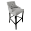 York Grey Upholstered Tufted Barstool