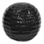 Black Ribbed Ceramic Sphere, 4"