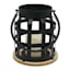 Black Metal Lantern with 4" LED Candle, 7"