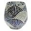 Blue & Grey Mosaic Hurricane Candle Holder, 6.2"