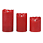 Set Of 3 3X4 3X5 3X6 Led Wax Bevel Connection Candles Red