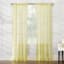 Lyra Yellow Sheer Rod Pocket Curtain Panel, 84"