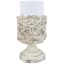 White Carved Candle Holder, 9"