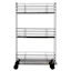 3-Tier Slim Metal Mesh Rolling Storage Cart, Black