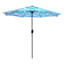 Teal Lotus Round Outdoor Crank & Tilt Steel Umbrella, 7.5'