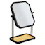 Tao Matte Black Metal Magnifying Mirror & Antique Pine Accessory Tray
