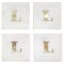Set of 4 Marble & Brass Monogram Coasters, L