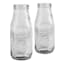 Set of 6 Country Milk Glass Bottles