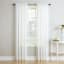 Erica Eggshell Crushed Rod Pocket Sheer Voile Curtain Panel, 84"