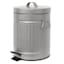 Retro Silver Step Trash Can, 5l
