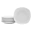 8-Piece Square Ceramic Salad Plates, White