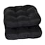 2-Pack Black Microsuede Dining Chair Pads