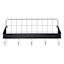Black Metal Wall Shelf eith Hooks, 24X12