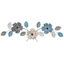 Blue Flowers Metal Wall Art, 36x12