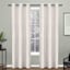 White Basket Weave Light Filtering Grommet Curtain Panel, 96"