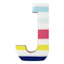 Tiny Dreamers 6" Multicolor Striped Wood Letter, J