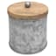 Light Grey Galvanized Metal Bath Container, 4.5"