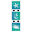 7X23 Ombre Ocean 3Up Framed/Glass Art