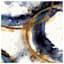 Indigo Blue Circles Abstract Canvas Wall Art, 24x36