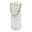 White Wood Cutout Lantern with Rope Handle, 16"