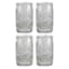 Set of 4 Willow Textured Glass Coolers, 6.5"