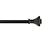 1/2" Black Finish Square Adjustable Curtain Rod, 36-72"