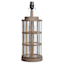 Clear Glass & Tan Metal Medium Table Lamp Base, 19"