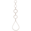 Gold Metal Tear Drop Wall Mirror, 7x32