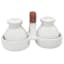 White & Terracotta Salt & Pepper Shaker with Caddy